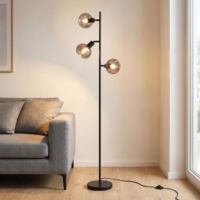 Modern floor lamp grey, Avery, with switch