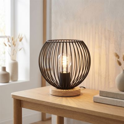Industrial table lamp black, Wiro, with switch
