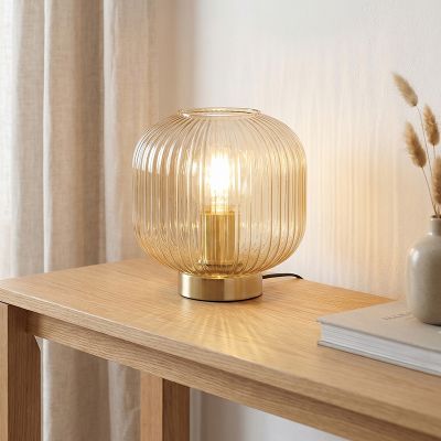 Design table lamp amber, Charlois, with switch