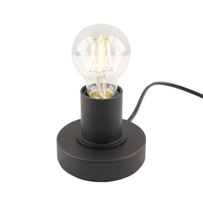 Modern table lamp without shade black, Rika, with switch