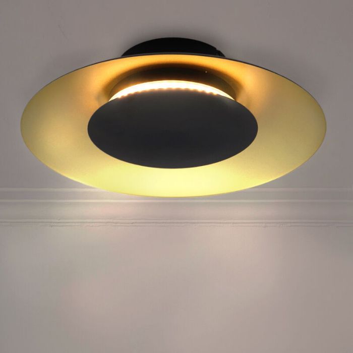 Modern flush ceiling light gold, Denyse, 15W, 3000K LED