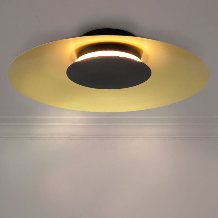 Modern flush ceiling light gold, Denyse, 15W, 3000K LED