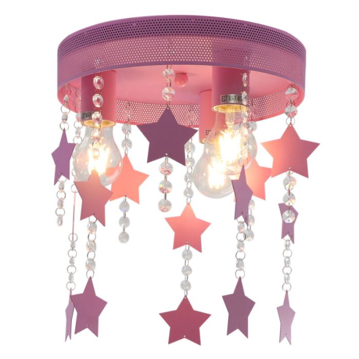 Metal kid's ceiling light pink, Doenja