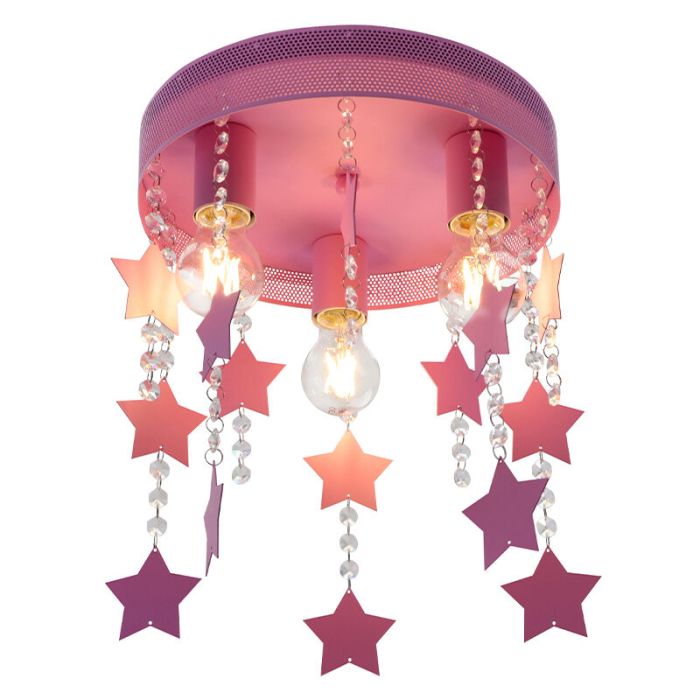 Metal kid's ceiling light pink, Doenja
