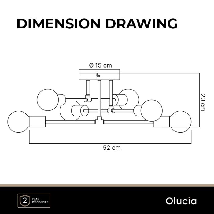 Modern ceiling light black, Amos