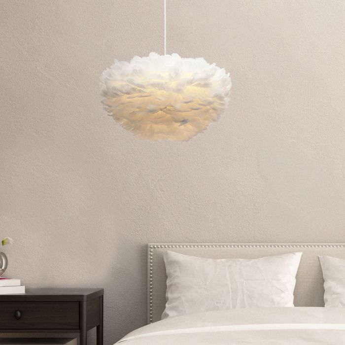 Fabric pendant light white, Suzie