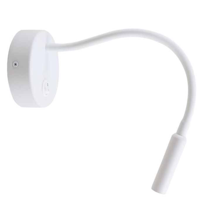 Modern bedside lamp white, Fiona, with switch