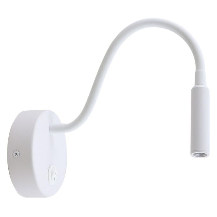 Modern bedside lamp white, Fiona, with switch