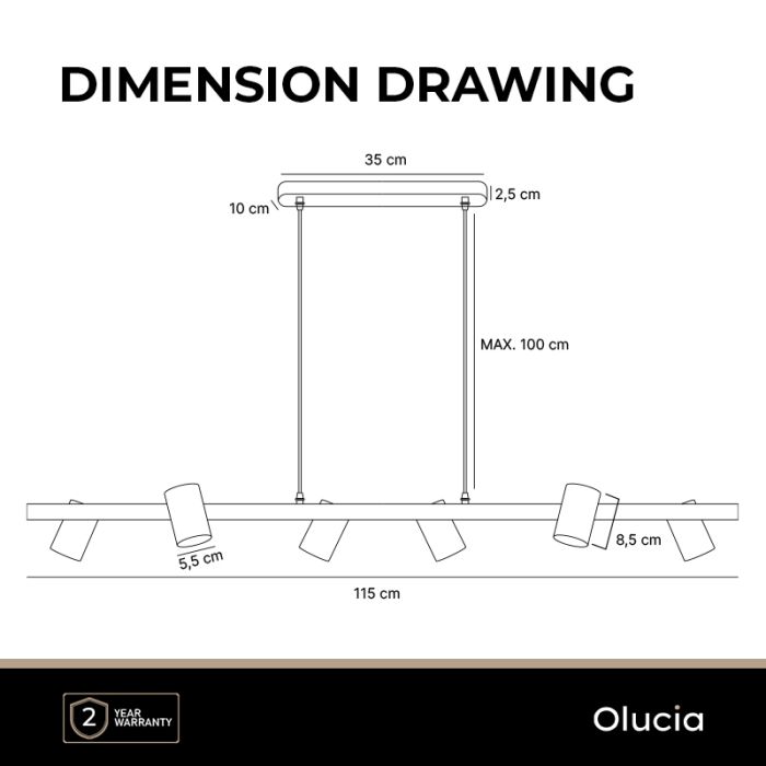 Modern pendant light black, Carlos