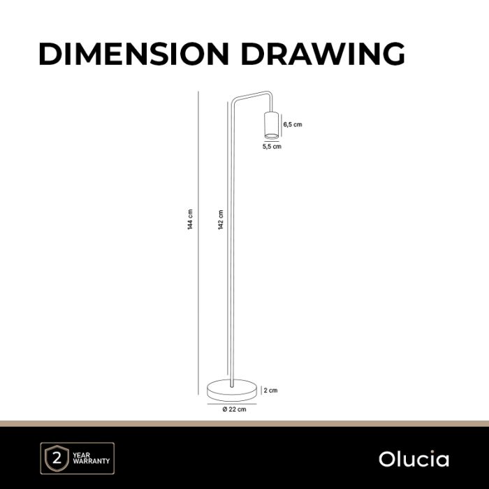 Modern floor lamp black, Carlos, with switch