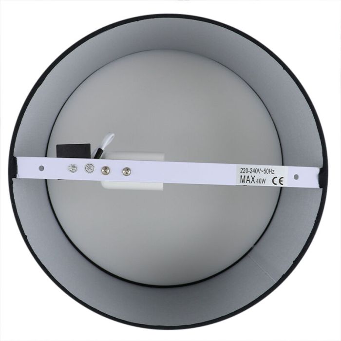 Fabric flush ceiling light black, Mendy