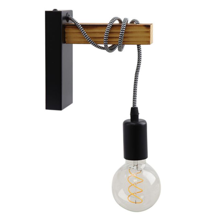 Wood wall light black, Rena