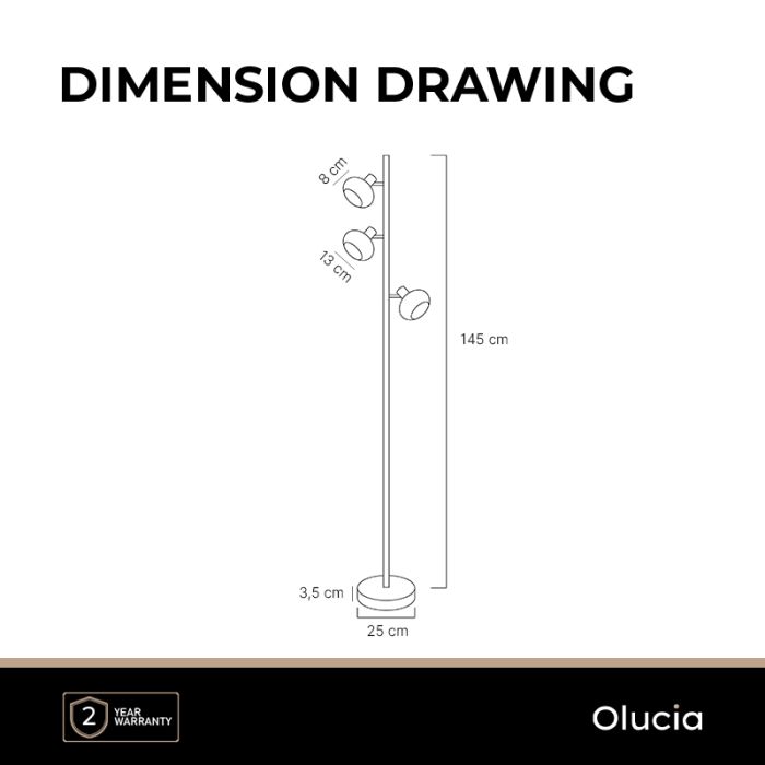 Design floor lamp black, Skip, with switch