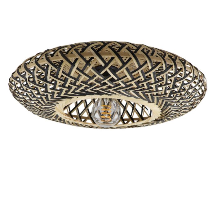 Rattan flush ceiling light brown, Heimen