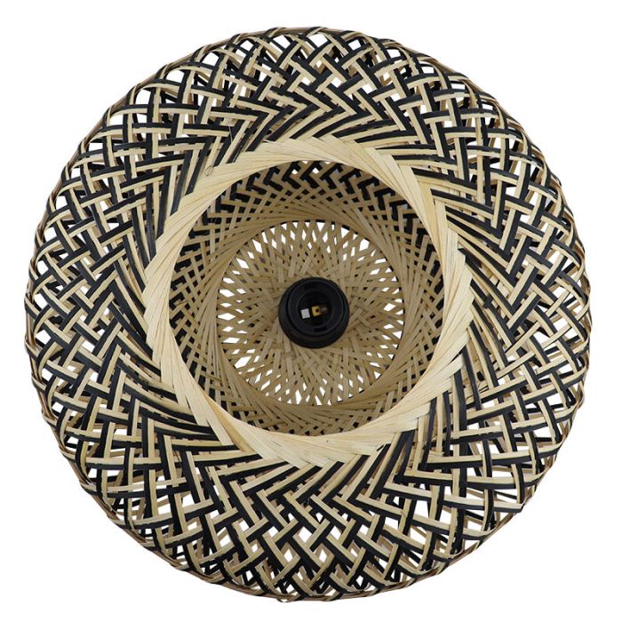 Rattan flush ceiling light brown, Heimen