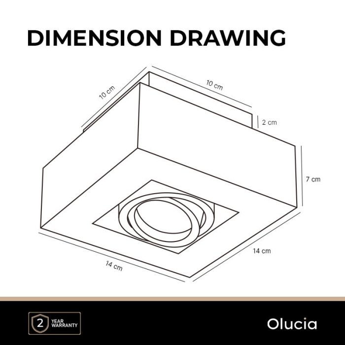 Modern surface mounted downlight black, Akira