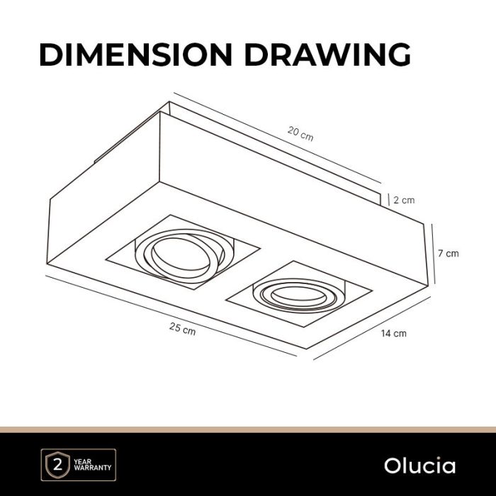 Modern surface mounted downlight black, Akira