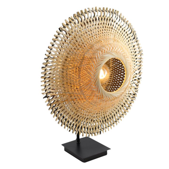 Rattan table lamp brown, Cordoba, with switch