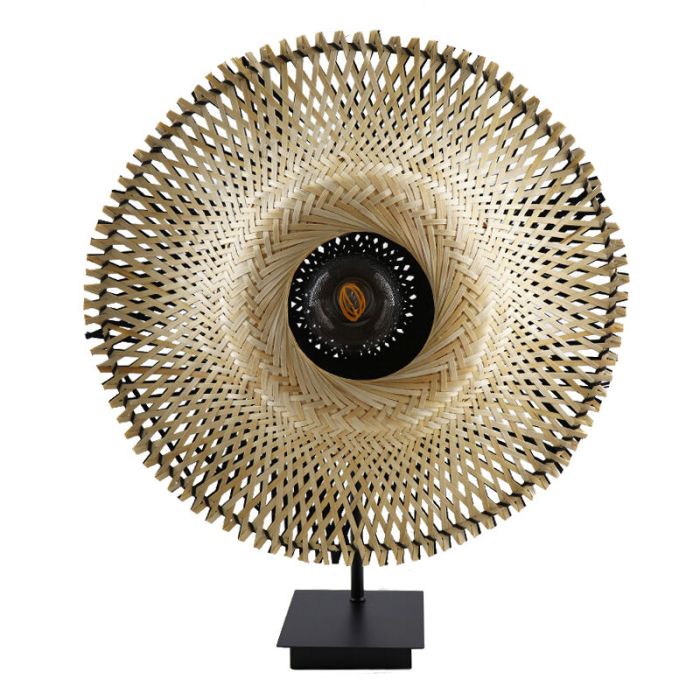 Rattan table lamp brown, Cordoba, with switch