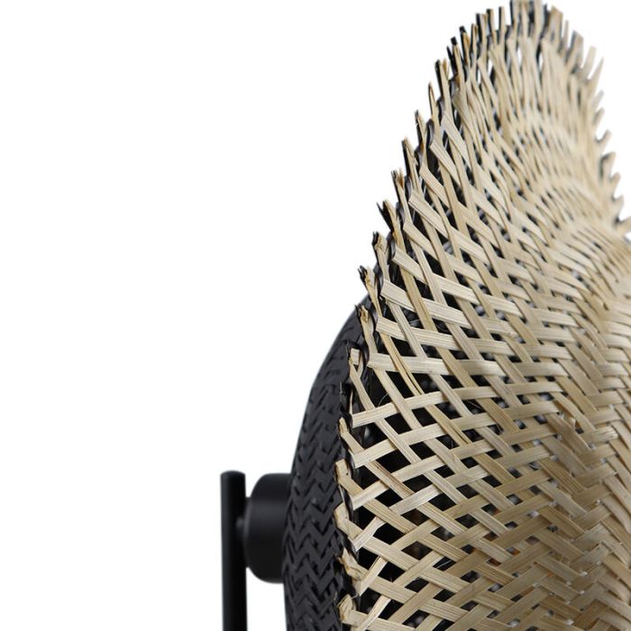 Rattan table lamp brown, Cordoba, with switch