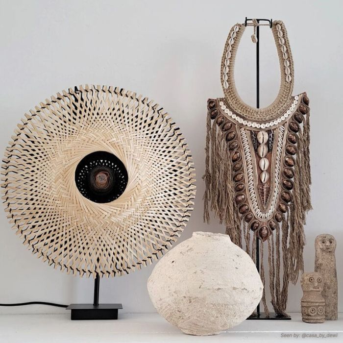 Rattan table lamp brown, Cordoba, with switch