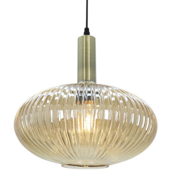 Retro pendant light amber, Charlois