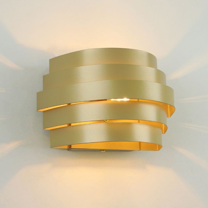 Modern up down wall light gold, Sonay