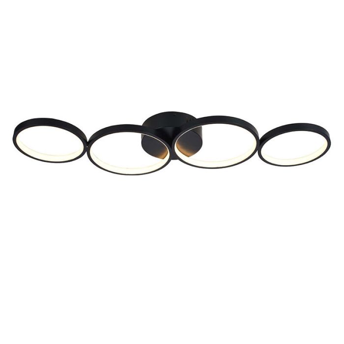 Design flush ceiling light black, Giorgio, 34W, 3000K LED
