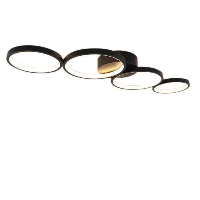 Design flush ceiling light black, Giorgio, 34W, 3000K LED
