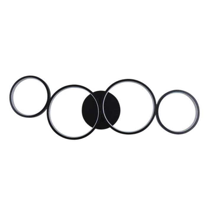 Design flush ceiling light black, Giorgio, 34W, 3000K LED