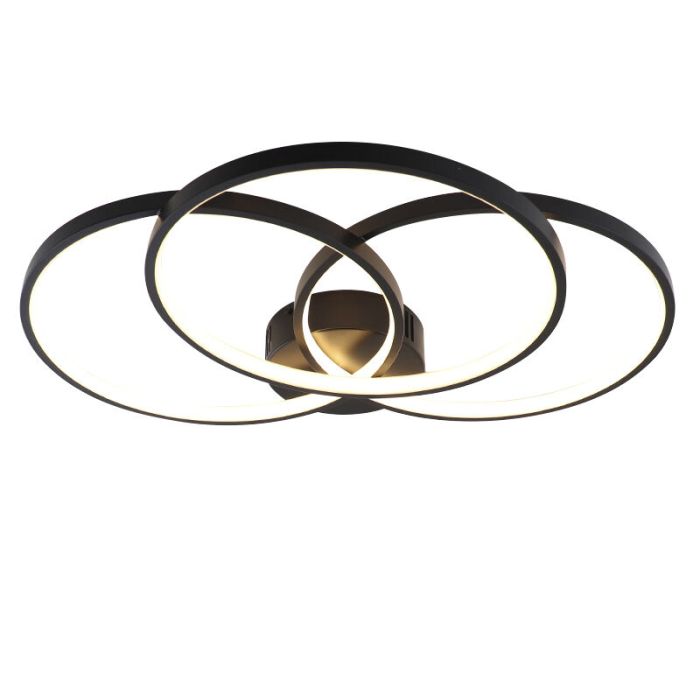 Design flush ceiling light black, Giorgio, 42W, 3000K LED