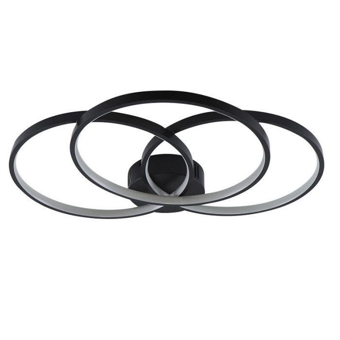 Design flush ceiling light black, Giorgio, 42W, 3000K LED