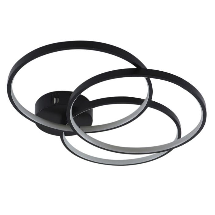Design flush ceiling light black, Giorgio, 42W, 3000K LED