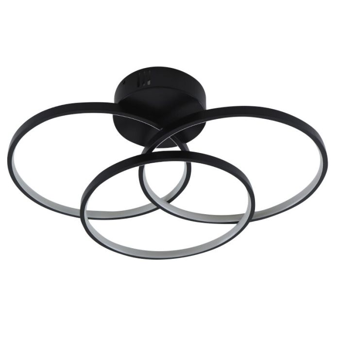 Design flush ceiling light black, Giorgio, 42W, 3000K LED