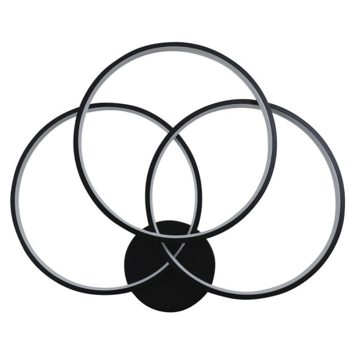 Design flush ceiling light black, Giorgio, 42W, 3000K LED
