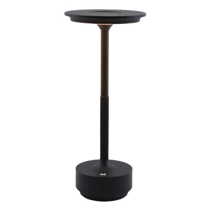 Modern rechargeable table lamp black, Arvind, 3W, warm to cold white adjustable LED, with switch