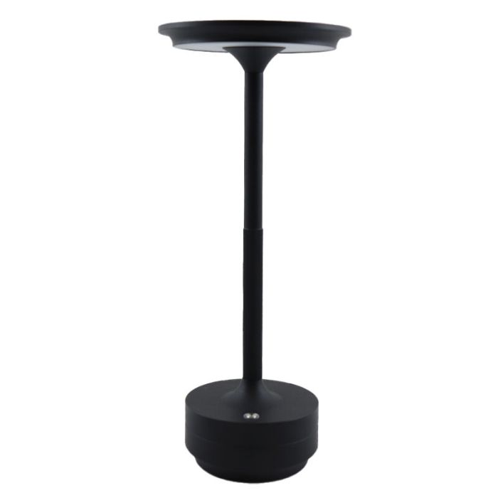 Modern rechargeable table lamp black, Arvind, 3W, warm to cold white adjustable LED, with switch