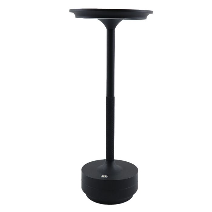 Modern rechargeable table lamp black, Arvind, 3W, warm to cold white adjustable LED, with switch