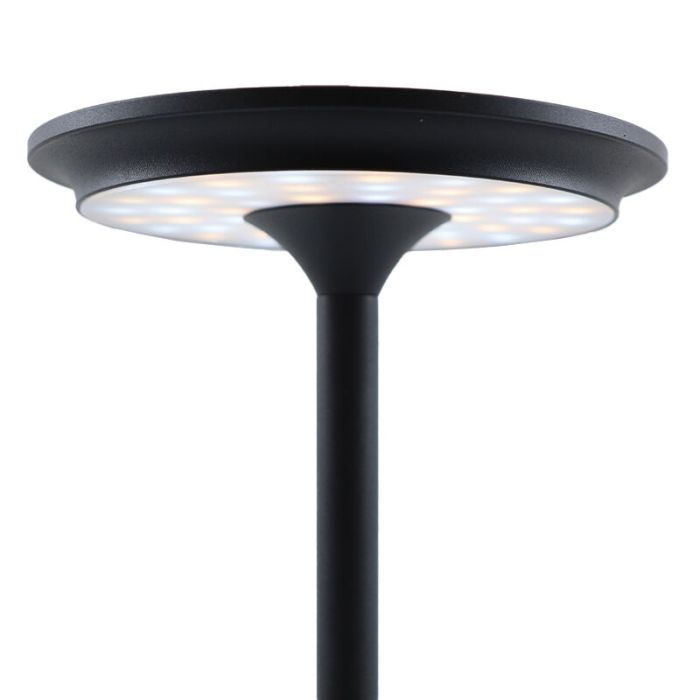 Modern rechargeable table lamp black, Arvind, 3W, warm to cold white adjustable LED, with switch