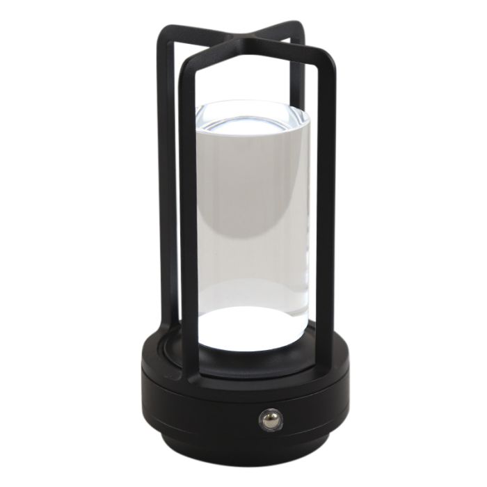 Modern rechargeable table lamp black, Elian, 3W, warm to cold white adjustable LED, with switch