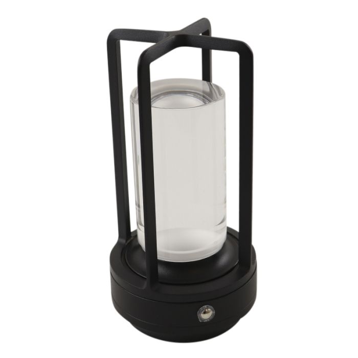 Modern rechargeable table lamp black, Elian, 3W, warm to cold white adjustable LED, with switch
