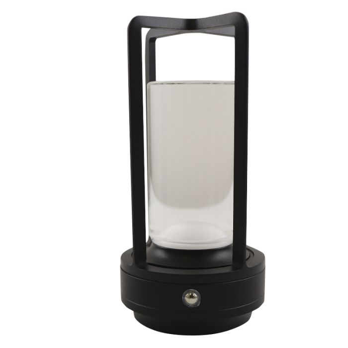 Modern rechargeable table lamp black, Elian, 3W, warm to cold white adjustable LED, with switch