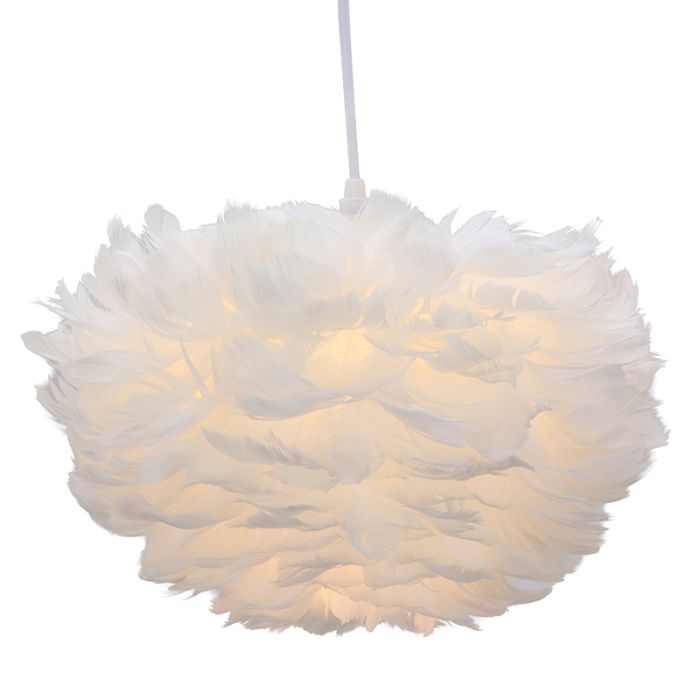 Fabric pendant light white, Suzie