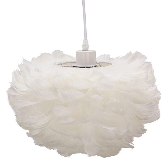 Fabric pendant light white, Suzie