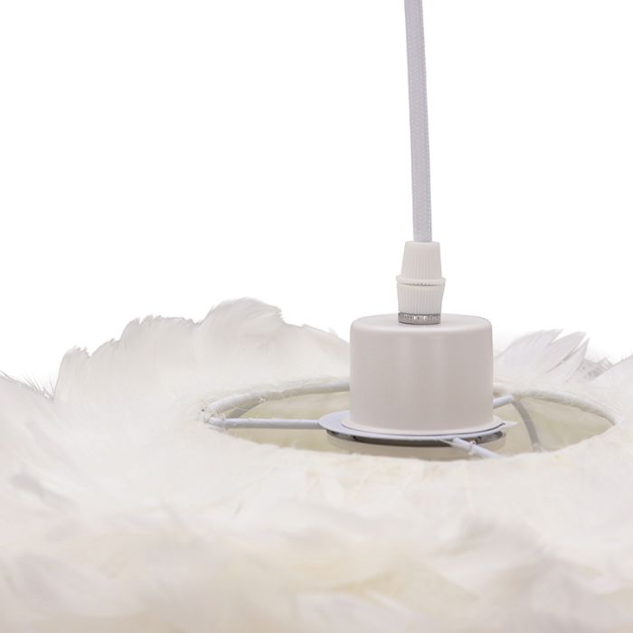 Fabric pendant light white, Suzie