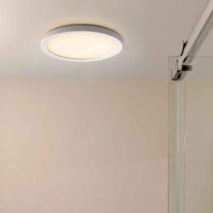 Plastic bathroom ceiling light white, Shivani, 8W, 3000K LED, IP44