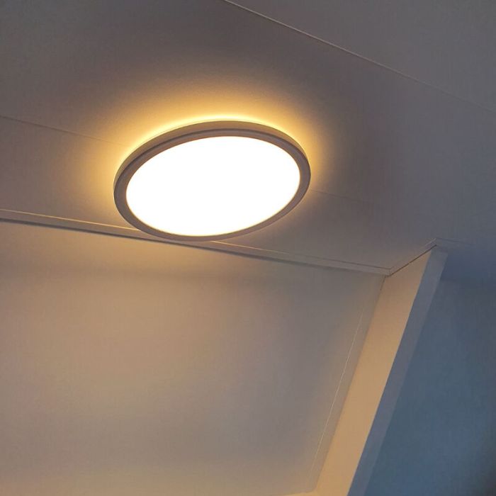 Plastic bathroom ceiling light white, Shivani, 15W, 3000K LED, IP44