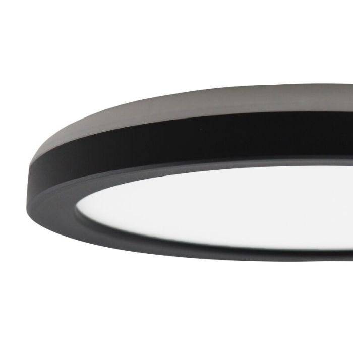 Plastic bathroom ceiling light black, Shivani, 8W, 3000K LED, IP44