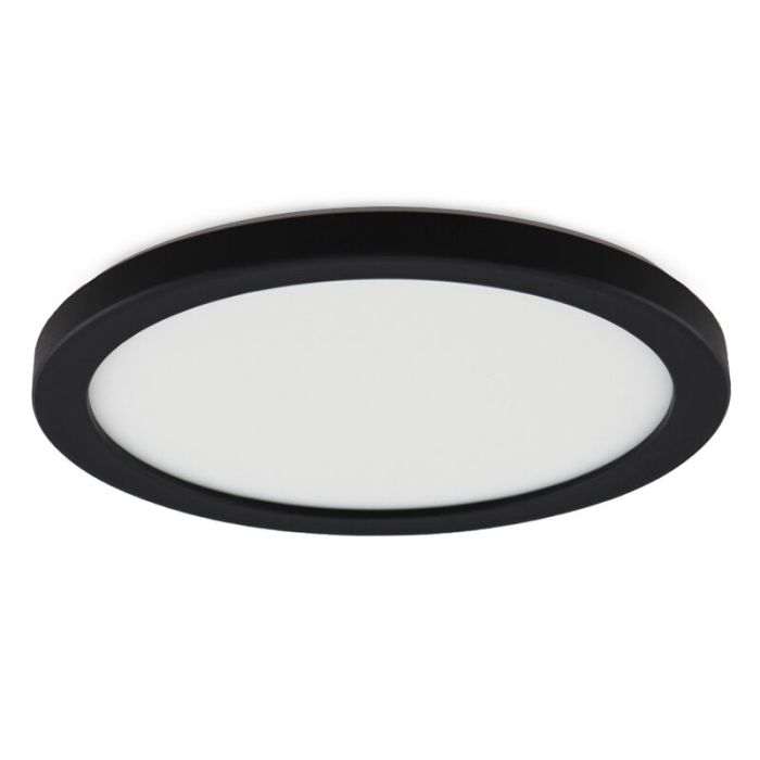 Plastic bathroom ceiling light black, Shivani, 15W, 3000K LED, IP44