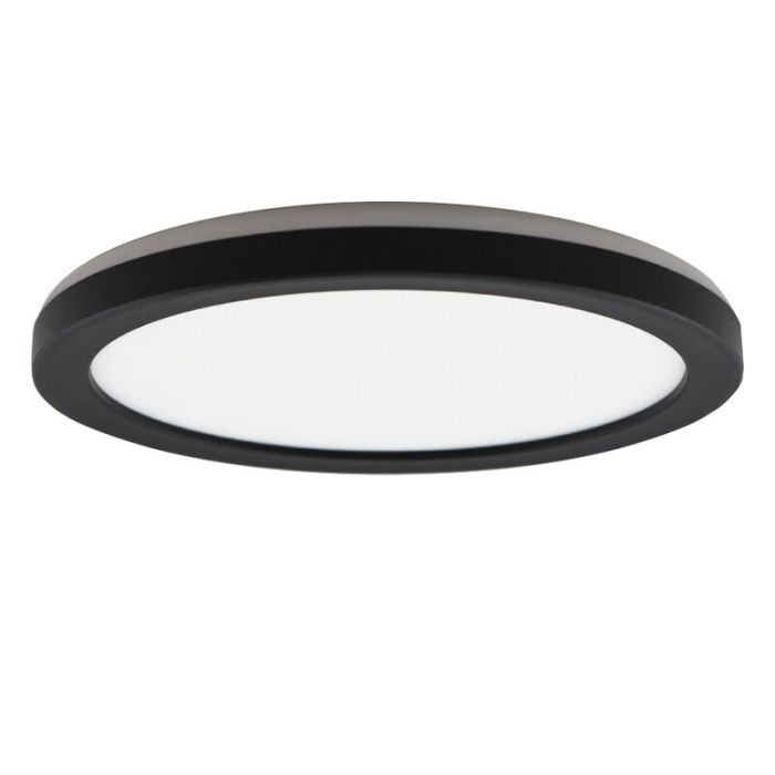 Plastic bathroom ceiling light black, Shivani, 15W, 3000K LED, IP44